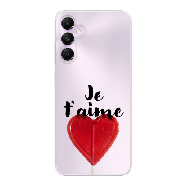 Transparant flexibel Samsung Galaxy A05s hoesje met Hartvormige Lolly - Je t'aime
