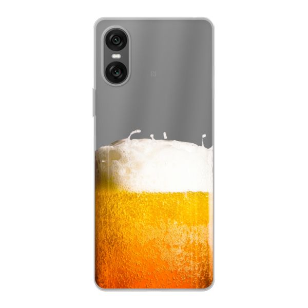 Transparant flexibel Sony Xperia 10 VI hoesje met Vers Getapt Biertje - Bierprint