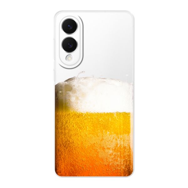Transparant flexibel Samsung Galaxy S25 Edge hoesje met Vers Getapt Biertje - Bierprint