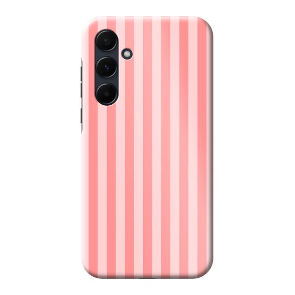 Besonders robuste Samsung Galaxy A55 Hülle mit korallen-rosa Streifen