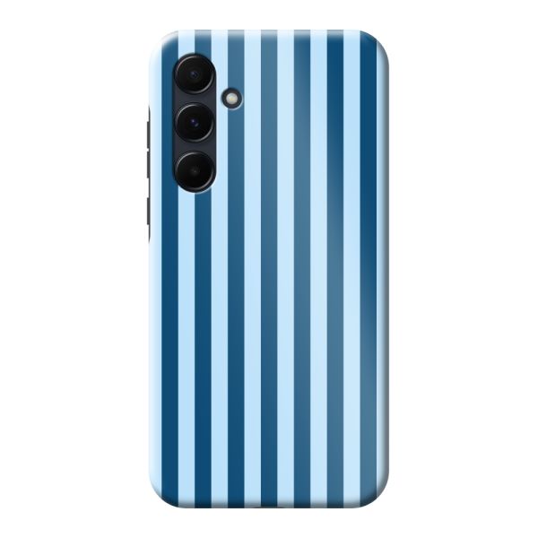 Besonders robuste Samsung Galaxy A55 Hülle mit blauen Streifen