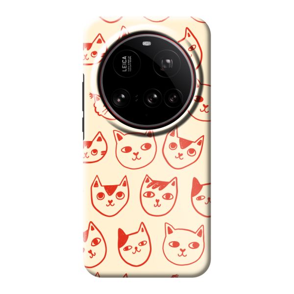 Coque Xiaomi 15 Ultra ultra-résistante avec têtes de chat - Chats rouges sur fond crème