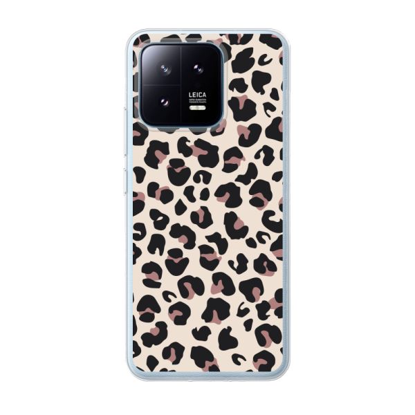 Transparant flexibel Xiaomi 13 Pro hoesje met Panter Print - Beige Luipaardprint