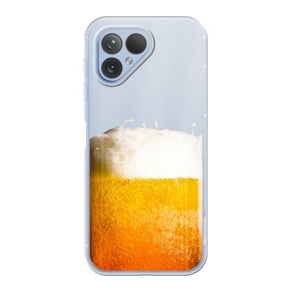Transparant flexibel Fairphone 5 hoesje met Vers Getapt Biertje - Bierprint