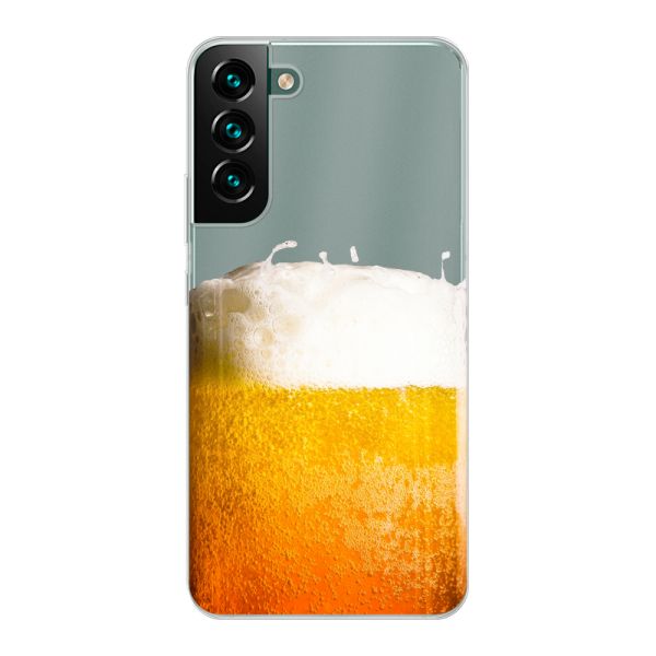 Transparant flexibel Samsung Galaxy S22 Plus hoesje met Vers Getapt Biertje - Bierprint