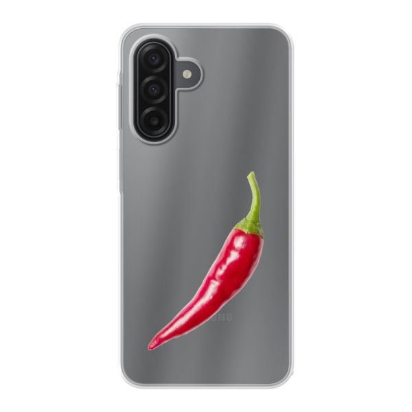 Coque Samsung Galaxy A17 4G flexible transparente avec piment rouge - Design épicé