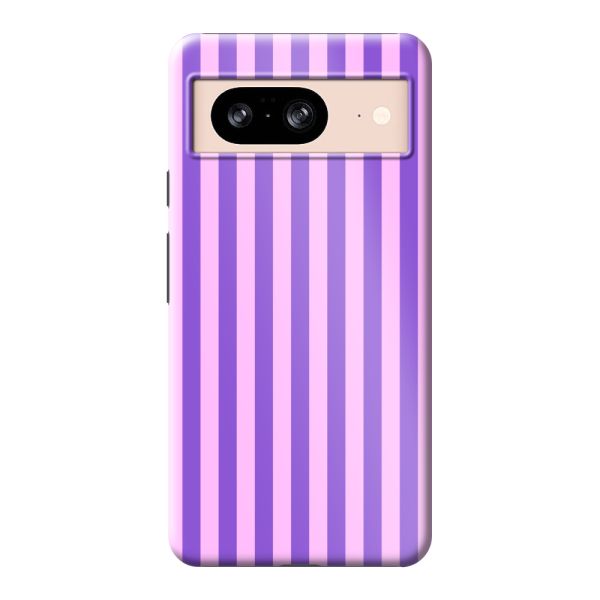 Besonders robuste Google Pixel 8 Hülle mit lila-rosa Pastellstreifen