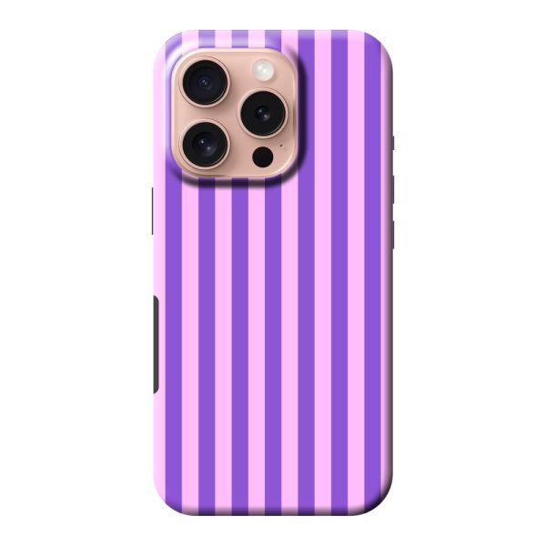 Extra sterk iPhone 16 Pro hoesje met Paars-roze pastelstrepen