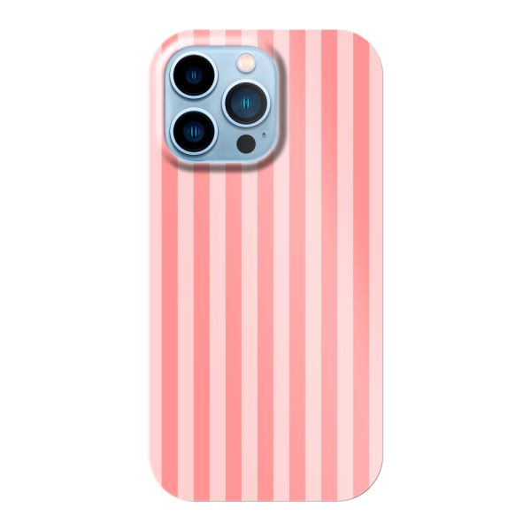 Besonders robuste iPhone 14 Pro Max Hülle mit korallen-rosa Streifen