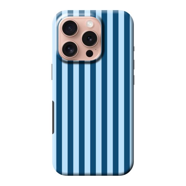 Extra sterk iPhone 16 Pro hoesje met blauwe strepen