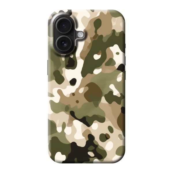 Besonders robuste iPhone 16 Hülle mit Camouflage-Print - Tarnmuster