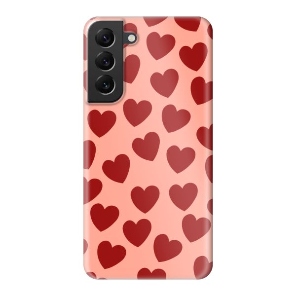 Volledig bedrukt Samsung Galaxy S22 Plus hard case hoesje met Rode Hartjes