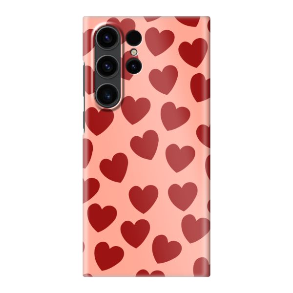 Vollständig bedrucktes Samsung Galaxy S23 Ultra hard case mit Roten Herzchen