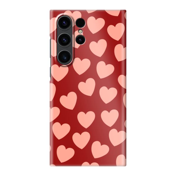 Vollständig bedrucktes Samsung Galaxy S23 Ultra hard case mit Zarten Herzchen