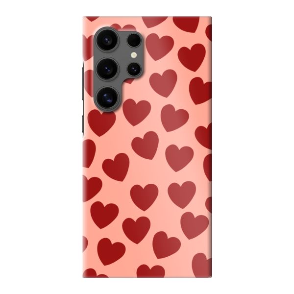 Coque hard case Samsung Galaxy S24 Ultra entièrement imprimée aux Cœurs Rouges