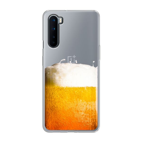 Transparant flexibel OnePlus Nord hoesje met Vers Getapt Biertje - Bierprint