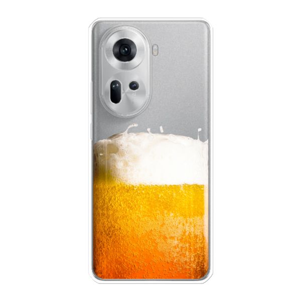 Transparant flexibel Oppo Reno11 hoesje met Vers Getapt Biertje - Bierprint
