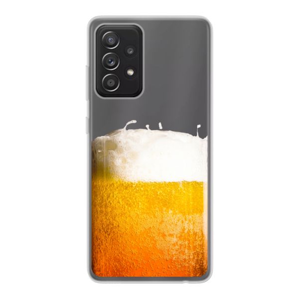 Transparant flexibel Samsung Galaxy A52 hoesje met Vers Getapt Biertje - Bierprint