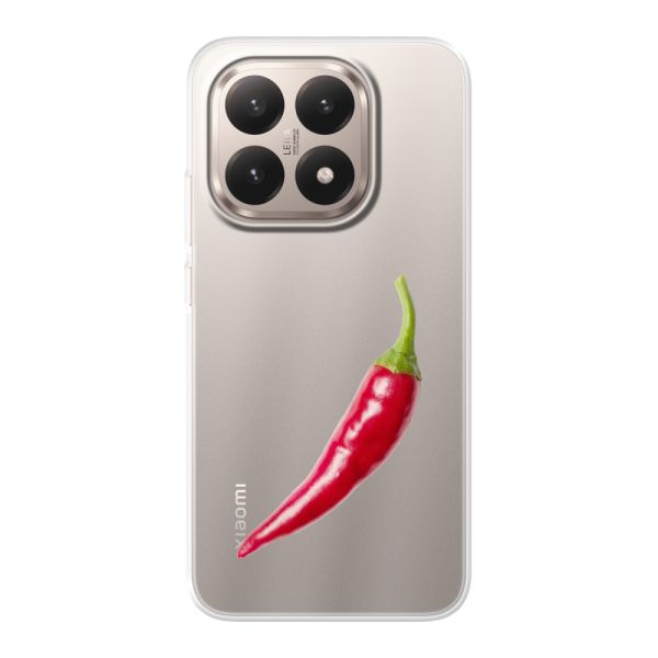 Coque Xiaomi 15T flexible transparente avec piment rouge - Design épicé