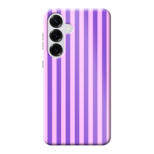 Coque Samsung Galaxy S25 Plus ultra-résistante à rayures pastel violet-rose