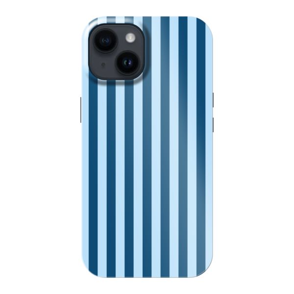 Coque iPhone 14 ultra-résistante à rayures bleues