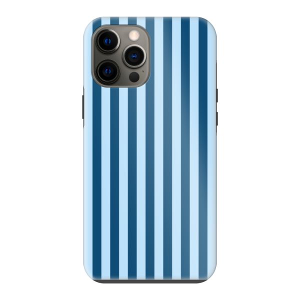 Coque iPhone 12 Pro Max ultra-résistante à rayures bleues