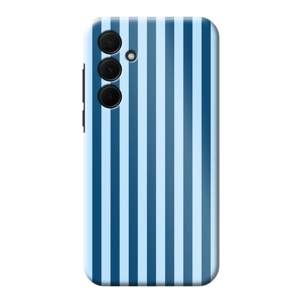 Besonders robuste Samsung Galaxy A35 Hülle mit blauen Streifen