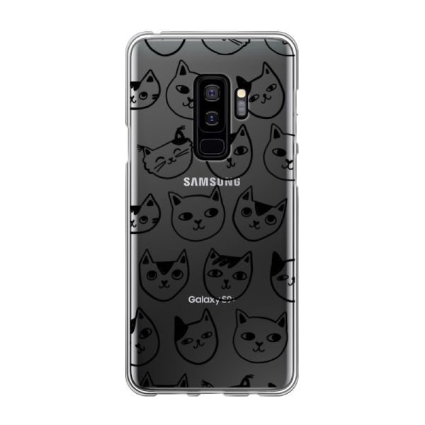 Transparant flexibel Samsung Galaxy S9 Plus hoesje met kattenkoppen - Transparante kattenprint