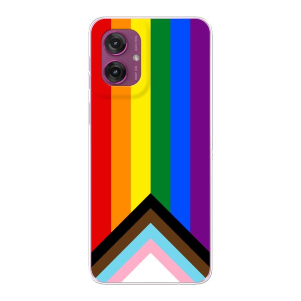 Coque Motorola Moto G55 flexible transparente avec Drapeau arc-en-ciel - Drapeau Progress Pride