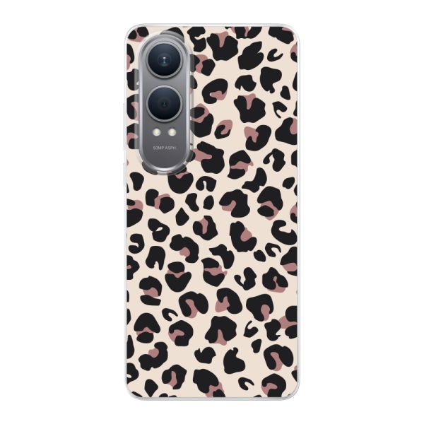 Transparant flexibel OnePlus Nord CE 4 Lite hoesje met Panter Print - Beige Luipaardprint