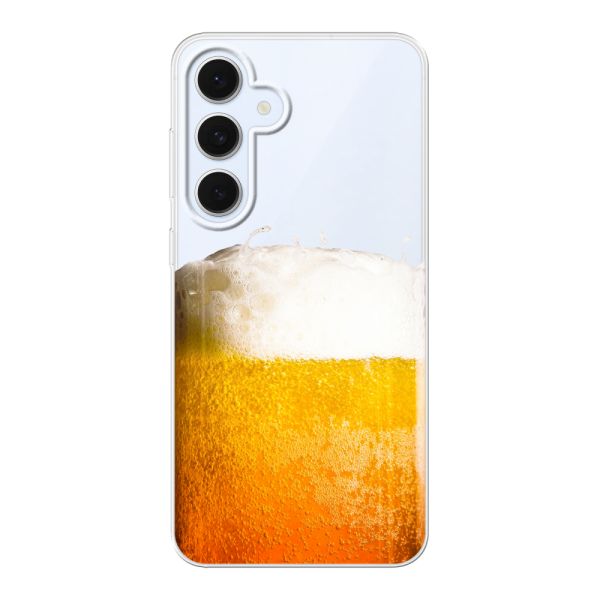 Transparant flexibel Samsung Galaxy S24 FE hoesje met Vers Getapt Biertje - Bierprint