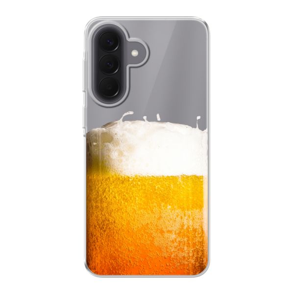Transparant flexibel Samsung Galaxy A57 hoesje met Vers Getapt Biertje - Bierprint