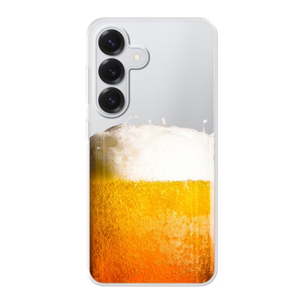 Coque Samsung Galaxy S25 flexible transparente avec Bière Fraîchement Tirée - Imprimé bière