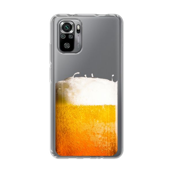 Transparant flexibel Xiaomi Redmi Note 10 hoesje met Vers Getapt Biertje - Bierprint