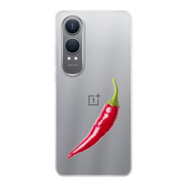 Transparente flexible OnePlus Nord CE 4 Lite Hülle mit roter Chili - Scharfes Design