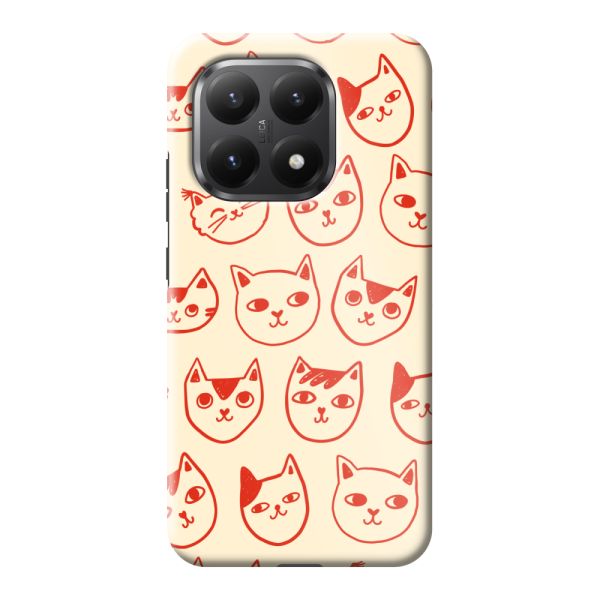 Coque Xiaomi 15T ultra-résistante avec têtes de chat - Chats rouges sur fond crème