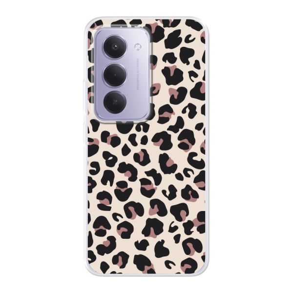 Coque Xiaomi Redmi 15 4G flexible transparente avec imprimé panthère – léopard beige