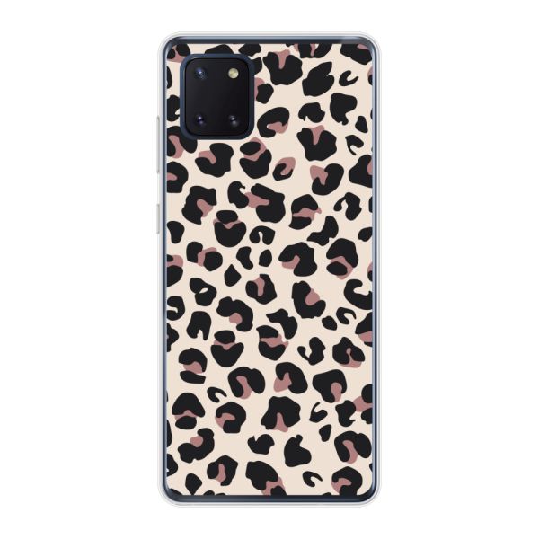 Transparant flexibel Samsung Galaxy Note 10 Lite hoesje met Panter Print - Beige Luipaardprint