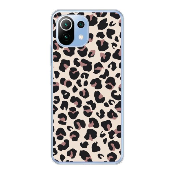 Transparant flexibel Xiaomi 11 Lite 5G NE hoesje met Panter Print - Beige Luipaardprint