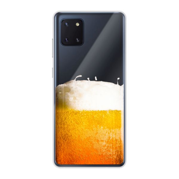 Transparant flexibel Samsung Galaxy Note 10 Lite hoesje met Vers Getapt Biertje - Bierprint
