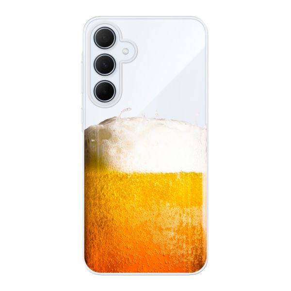 Transparente flexible Samsung Galaxy A35 Hülle mit Frisch Gezapftes Bier - Bierdruck