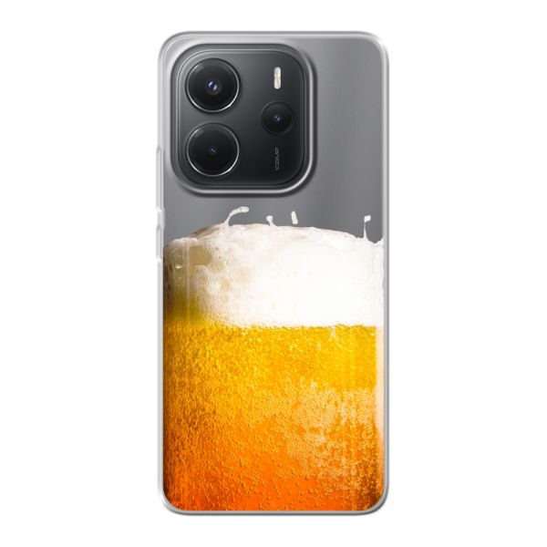Coque Xiaomi Redmi Note 14 4G flexible transparente avec Bière Fraîchement Tirée - Imprimé bière