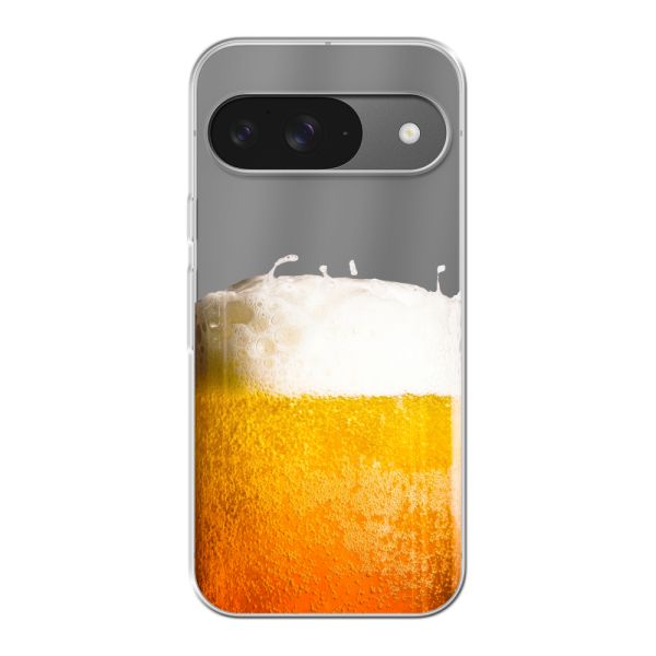 Transparant flexibel Google Pixel 9 hoesje met Vers Getapt Biertje - Bierprint