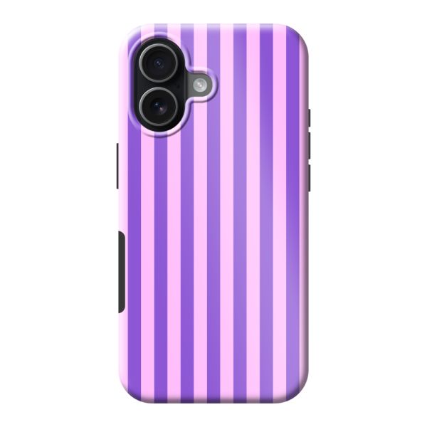 Besonders robuste iPhone 17 Hülle mit lila-rosa Pastellstreifen