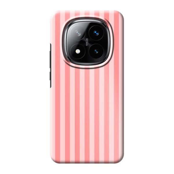 Funda Xiaomi Redmi Note 14 Pro+ extra resistente con rayas coral y rosas