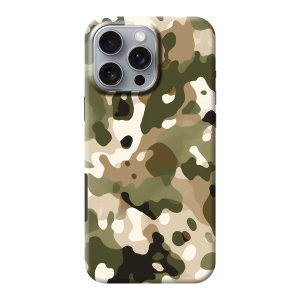 Besonders robuste iPhone 16 Pro Max Hülle mit Camouflage-Print - Tarnmuster