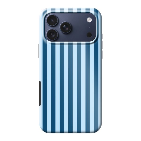 Coque iPhone 17 Pro Max ultra-résistante à rayures bleues