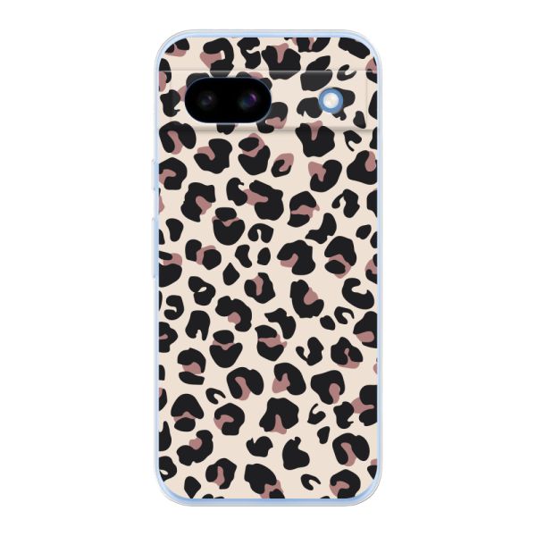 Transparant flexibel Google Pixel 8a hoesje met Panter Print - Beige Luipaardprint