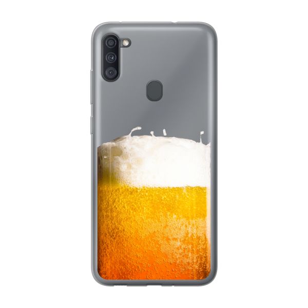 Transparant flexibel Samsung Galaxy A11 hoesje met Vers Getapt Biertje - Bierprint