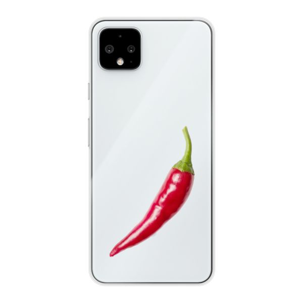 Transparant flexibel Google Pixel 4 XL hoesje met Rode Peper - Pittig Design